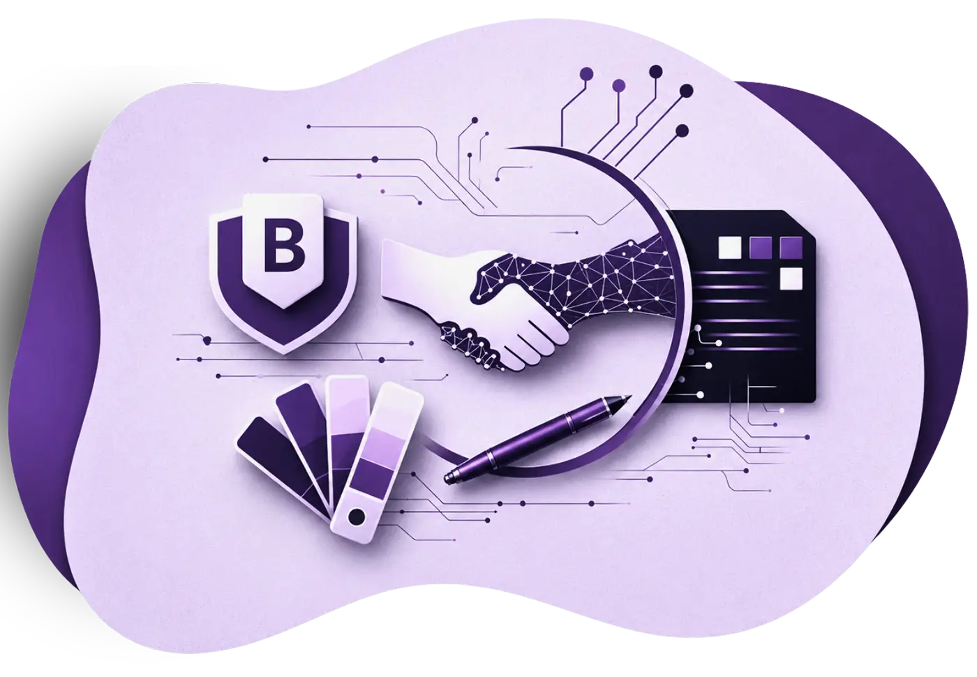 Ilustração de branding e identidade visual da PageUp 360
