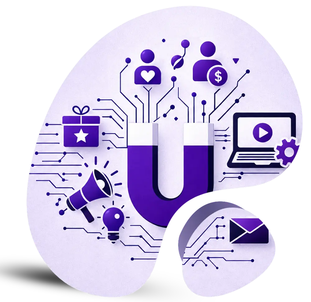 Ilustração do serviço de Inbound Marketing da PageUp 360